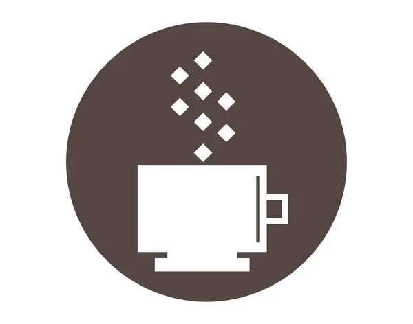 Design quadrato dell'icona della tazza di caffè caldo — Vettoriale Stock