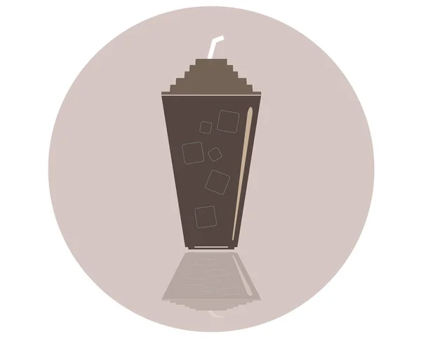 Ice coffee cup icon vector — Stock Vector