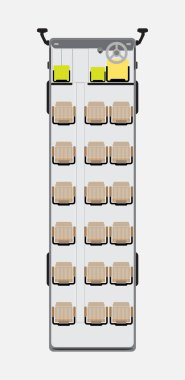 Açık kapı otobüs koltuk haritasını ön 