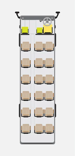 Front Open door Mapa del asiento del autobús — Vector de stock