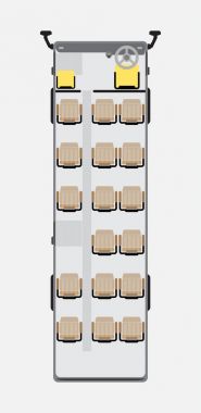 Ön ve orta kapı otobüs koltuk haritasını 