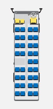 Ön ve orta kapı otobüs koltuk haritasını 