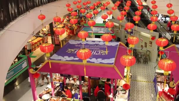 Chiang Mai Tailandia Febrero 2018 China Newyear Food Área Dentro — Vídeos de Stock