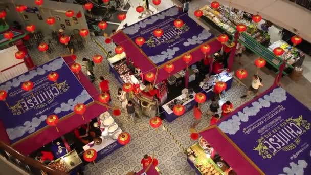 Chiang Mai Thailand February 2018 China Newyear Food Area Dentro — Vídeo de Stock