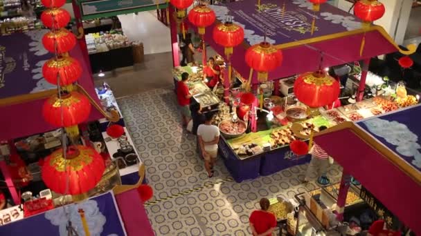 Chiang Mai Thailand Februar 2018 China Neujahr Food Area Inneren — Stockvideo