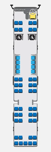 带轮椅区的拖车地铁或城市客车座椅图 — 图库矢量图片