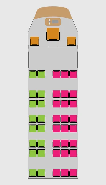 Top View show Seat Map of Tram Car — Stock Vector