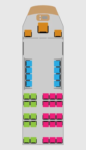 Szemközti nézet megjelenítése Seat megjelenítése a villamos autó — Stock Vector