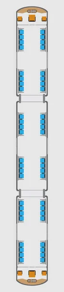 Top View show Seat Map of Mono Rail Car — Stock Vector