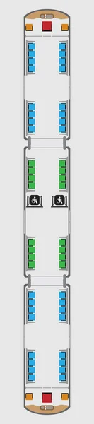Top View show Seat Map of Mono Rail Car — Stock Vector