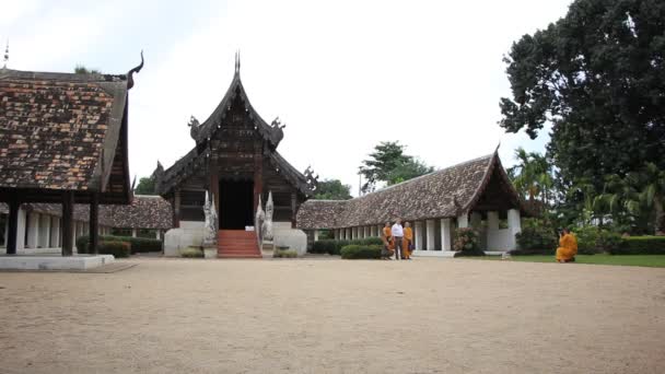 Wat Ton Kwan Lanna Thai Templo Arquitectura Tailandia Norte Chiangmai — Vídeo de stock