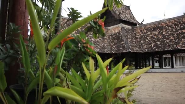 Wat Ton Kwan Lanna Thai Templo Arquitectura Tailandia Norte Chiangmai — Vídeo de stock