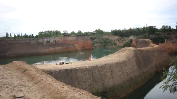 Hangdong Kanyonu Chiangmai Rezervuar Satılık Eski Kazı Laterite Topraktan — Stok video