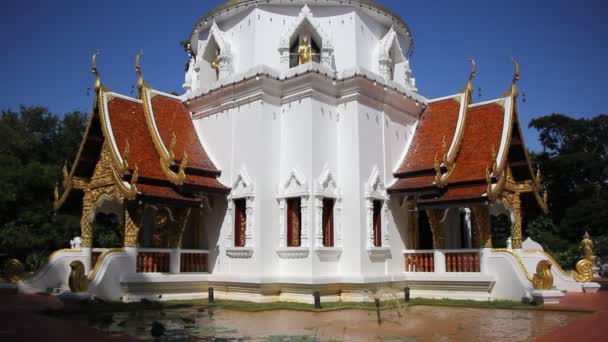 Chiangmai Thailand Oktober 2015 Darabhirom Tempel Mooie Tempel Maerim District — Stockvideo