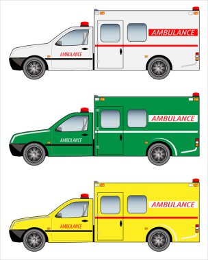 Ambulans alma araba kümesi