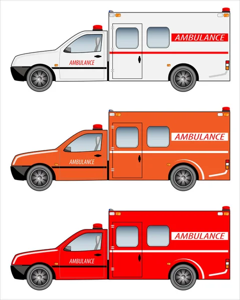 Conjunto de ambulancia en el coche de recogida — Vector de stock