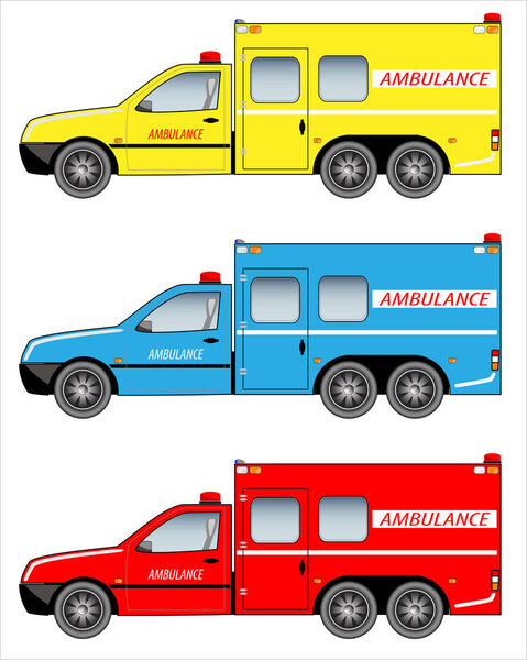 Set of Ambulance on Pickup Car