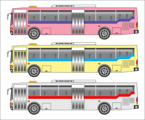 Conjunto de Bangkok bus Vector — Vector de stock