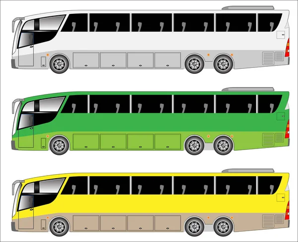 Zestaw Wektor Autobus Miejski Białym Tle — Wektor stockowy
