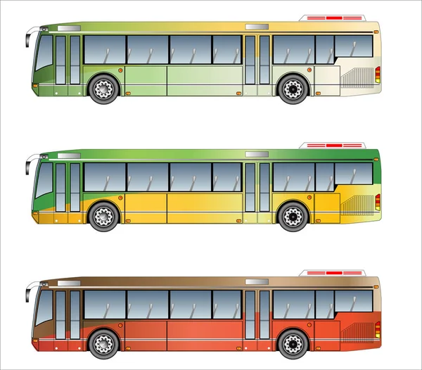 Készlet Ból Városi Busz Vektor Elszigetelt Fehér Background — Stock Vector