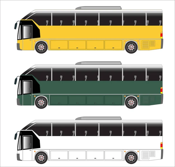 白い背景に分離された都市バス ベクトルのセット — ストックベクタ