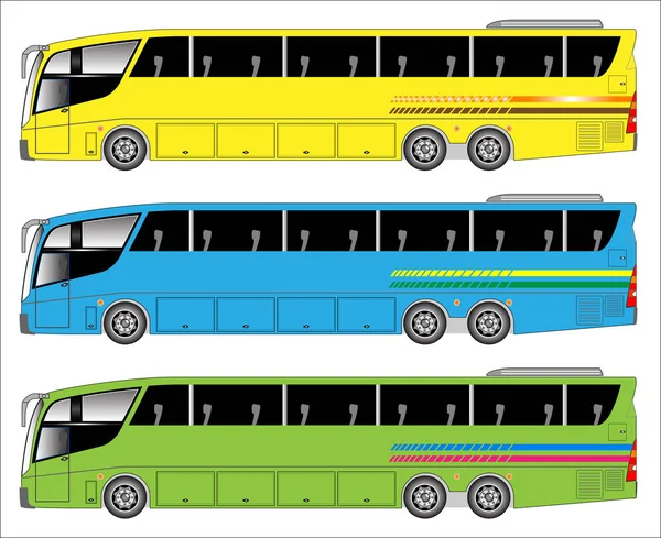 Conjunto Vector City Bus Aislado Sobre Fondo Blanco — Vector de stock