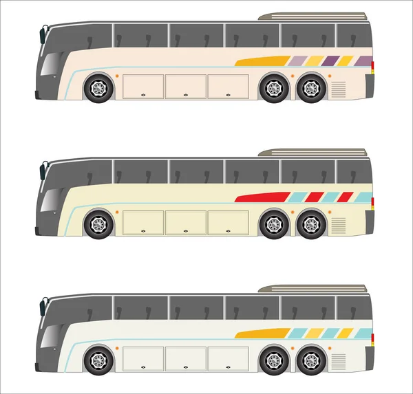 Conjunto Vector City Bus Aislado Sobre Fondo Blanco — Vector de stock