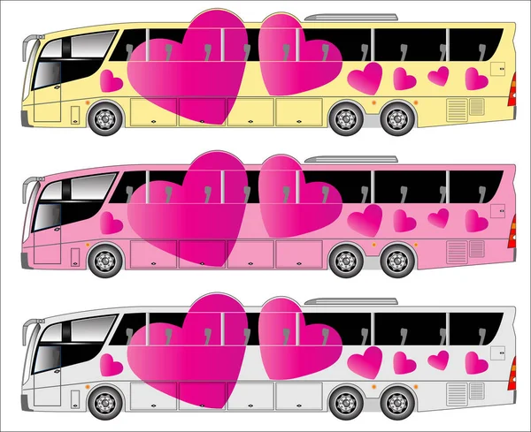 Aşk Konulu Otoyol Otobüs — Stok Vektör