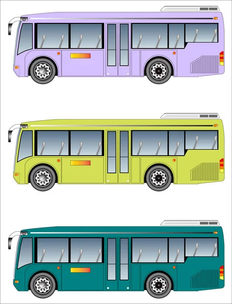 Mini Városi Busz Csoportja — Stock Vector