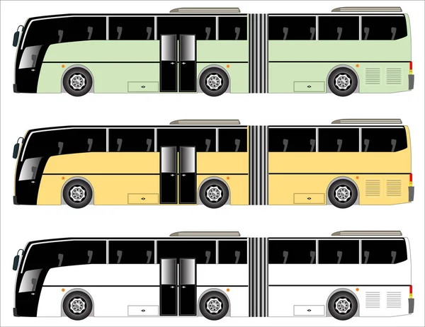 Public Transit Long Trailer City Bus — Stock Vector