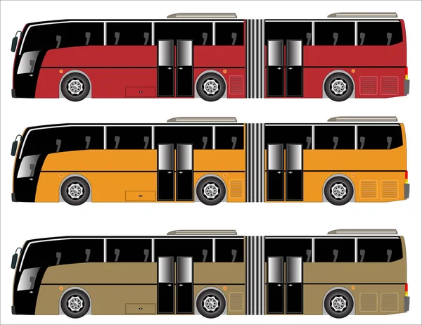 Trânsito Público Longo Trailer Cidade Ônibus — Vetor de Stock
