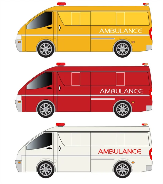Conjunto Furgoneta Ambulancia — Vector de stock