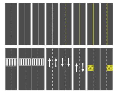 Üstten Görünüm yol ve işareti