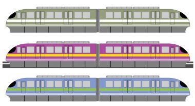 Mono raylı tren veya gökyüzü tren vektör kümesi