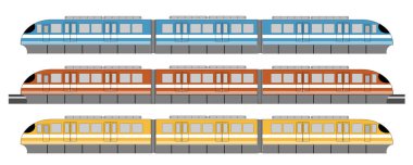 Mono raylı tren veya gökyüzü tren vektör kümesi