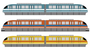 Mono raylı tren veya gökyüzü tren vektör kümesi