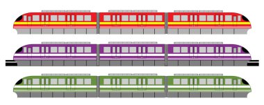 Mono raylı tren veya gökyüzü tren vektör kümesi