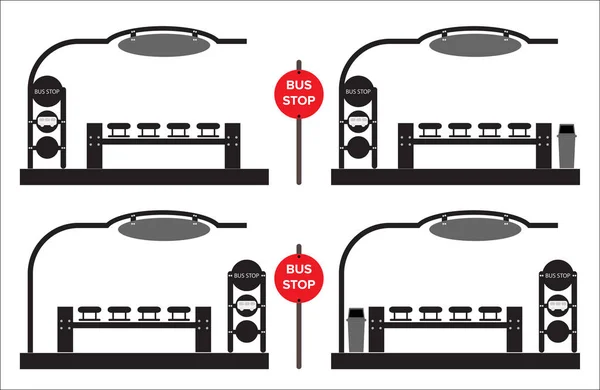 Busshållplatsen Station Vektor — Stock vektor