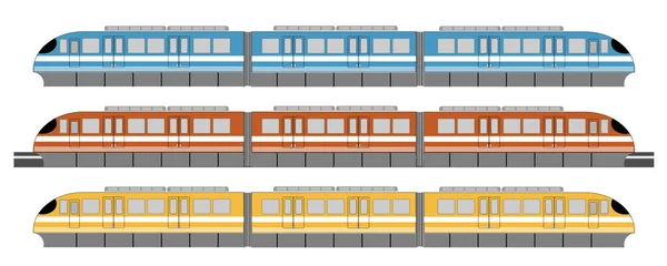 Set Treni Monorotaia Sky Train Vector — Vettoriale Stock