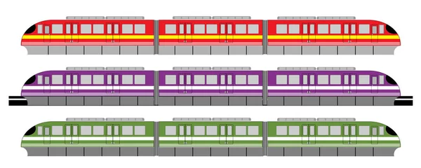 Conjunto Mono Ferroviário Trem Sky Train Vector —  Vetores de Stock