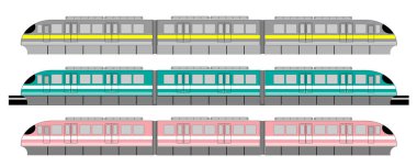 Mono raylı tren veya gökyüzü tren vektör kümesi