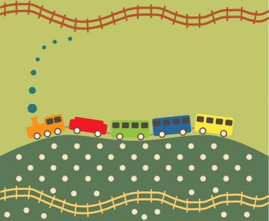 Vintage buhar tren desen