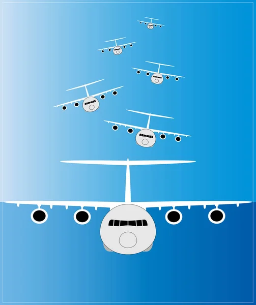 Farbenfroher Hintergrund großes Flugzeug — Stockvektor