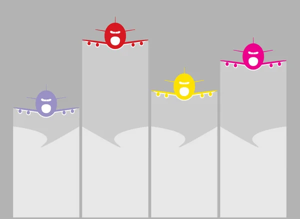 Fundo com aviões coloridos . —  Vetores de Stock