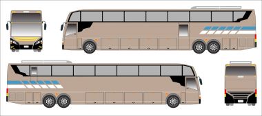 Modern uzun otobüs vektör, sportif otobüs