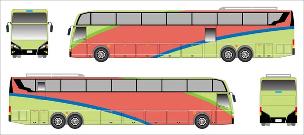 Wektor nowoczesny autobus, bus sportowy kolor — Wektor stockowy
