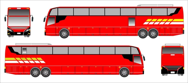 Vetor de ônibus longo moderno, ônibus esportivo —  Vetores de Stock