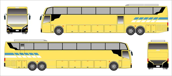 Moderno vector de autobús largo, autobús deportivo — Vector de stock