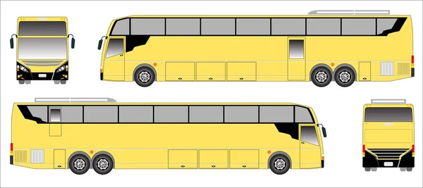 Modern Long bus vector, sporty bus — Stock Vector