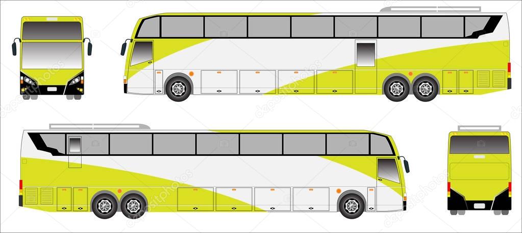 Modern Long bus vector, Colour sporty bus